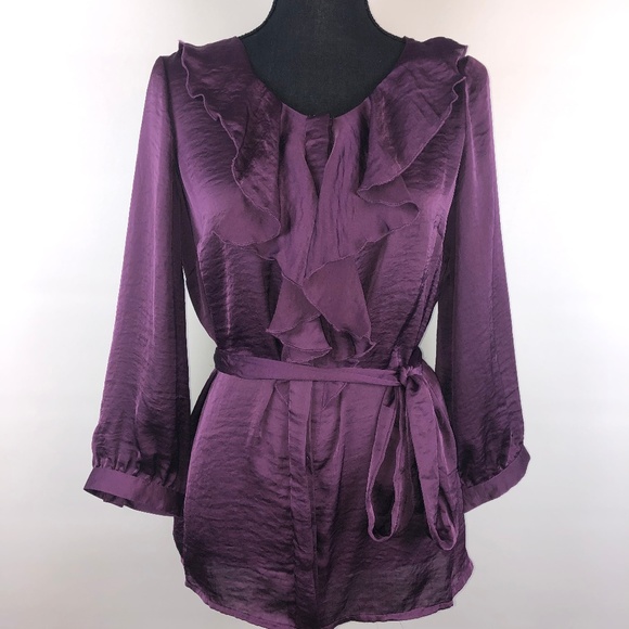 Cynthia Rowley Tops - Cynthia Rowley | Purple Ruffle Blouse | M